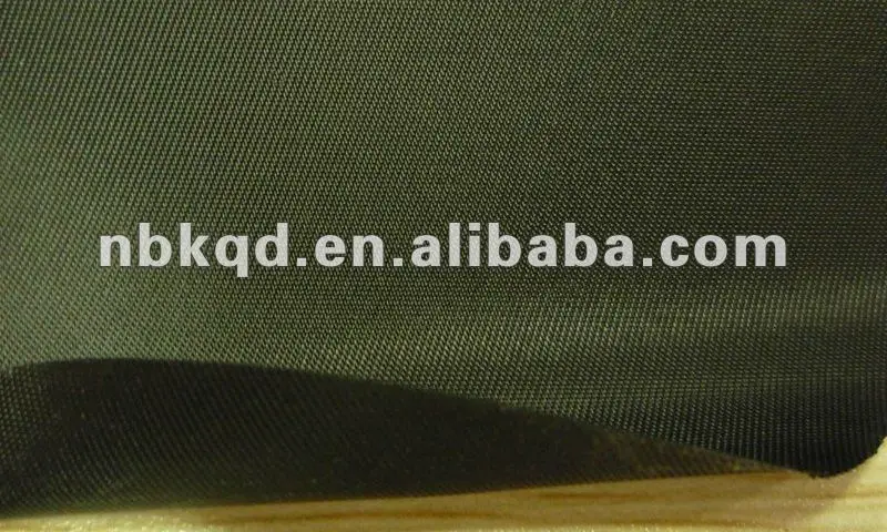 Black Waterproof Ripstop PVC Coated Nylon 210T Raincoat Fabric