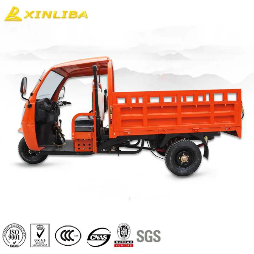 Top quality 300cc three wheel tricycle cargo motorcycle with cabin
