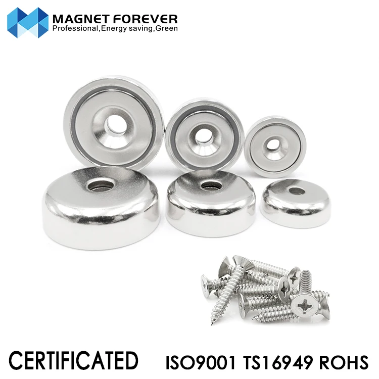 Powerful pull force Round pot magnet neodymium base magnet with screw