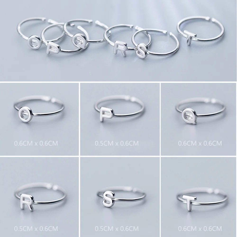 925 Sterling Silver Alphabet S Letter Ring With Jewelry Design