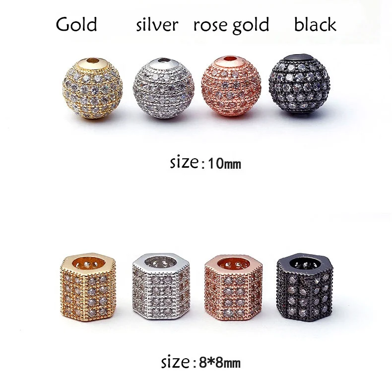 VEROMCA Micro Pave Diamond Crown Skull Head Leopard Helmet Beads Accessories