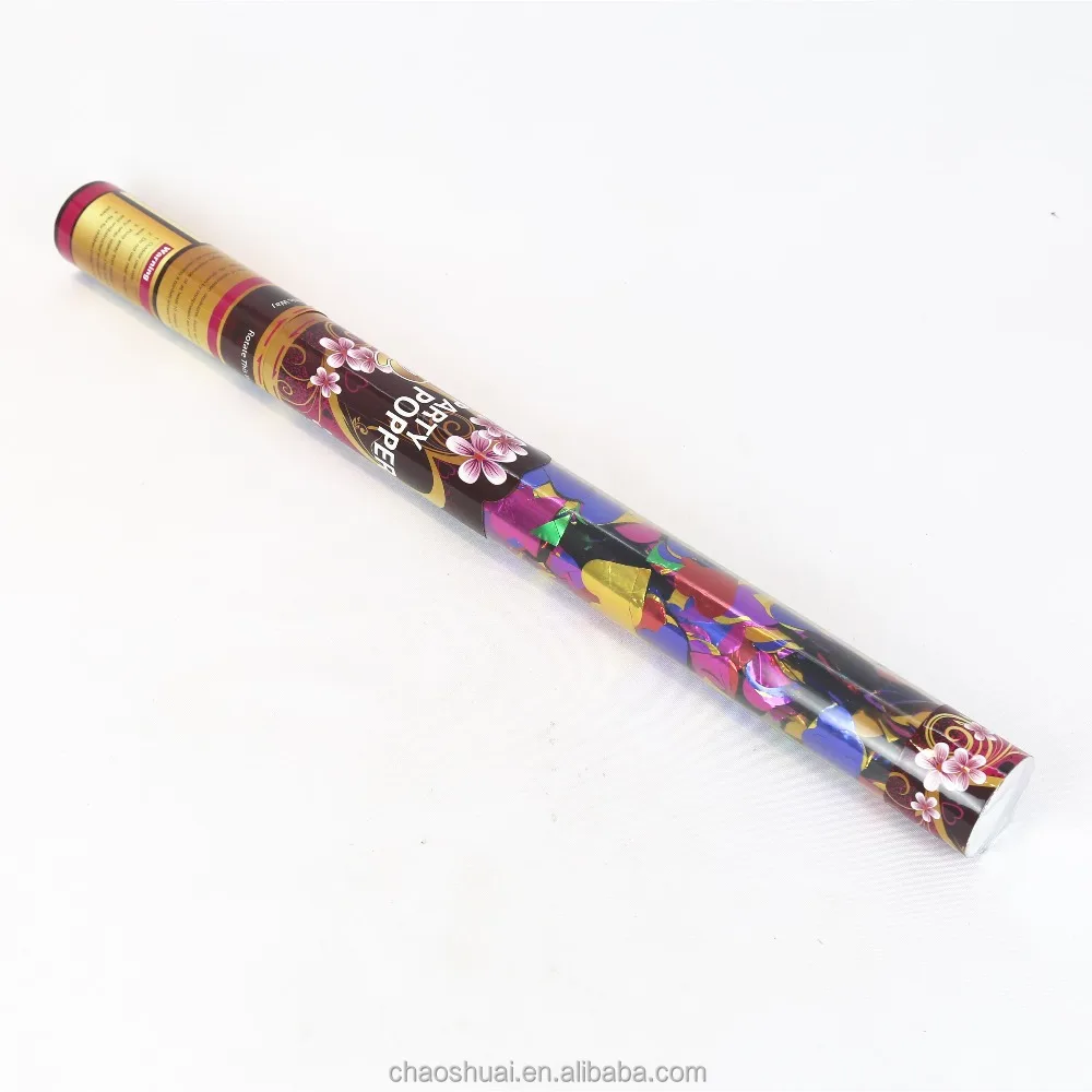 transparent party confetti tube with foil confetti