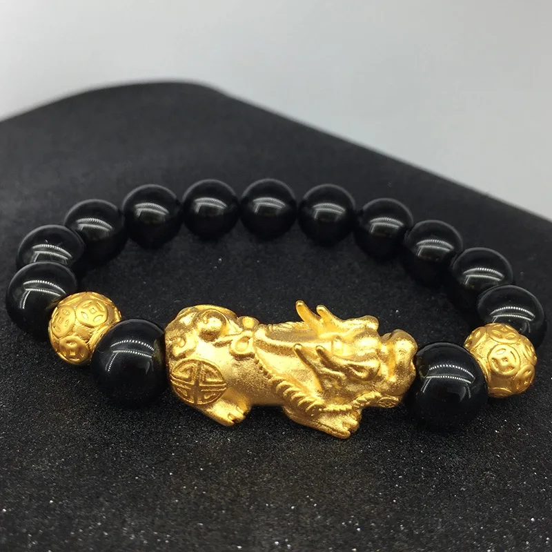 Vietnam Alluvial Gold Brave Troops Charm Man& Woman Lucky Pixiu Beads Bracelet Wholesale Gifts For Women