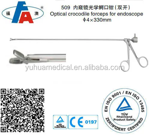 Optical crocodile forceps for endoscope ENT instruments