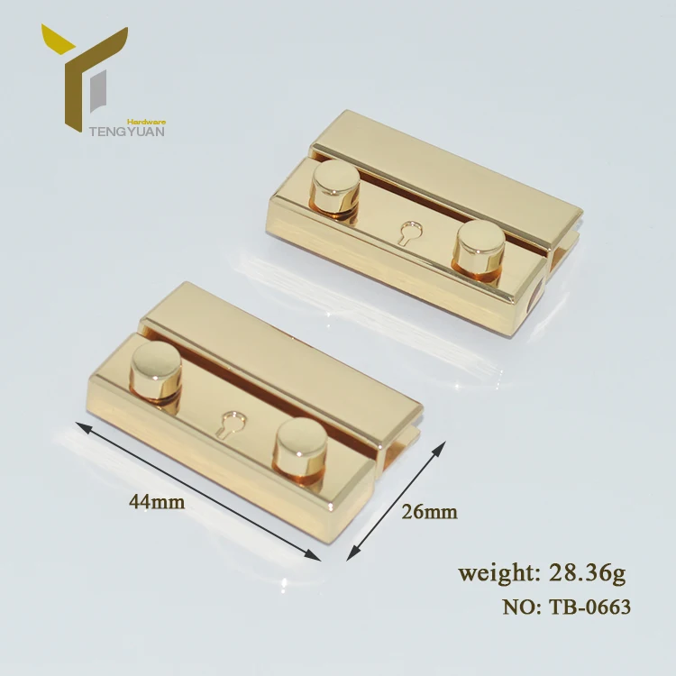 Guangzhou wholesale market bag metal push button lock metal push open lock for handbags