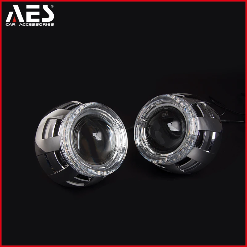 AES Hot Sale hid projector lens bi xenon headlight app control LED angel eyes ring