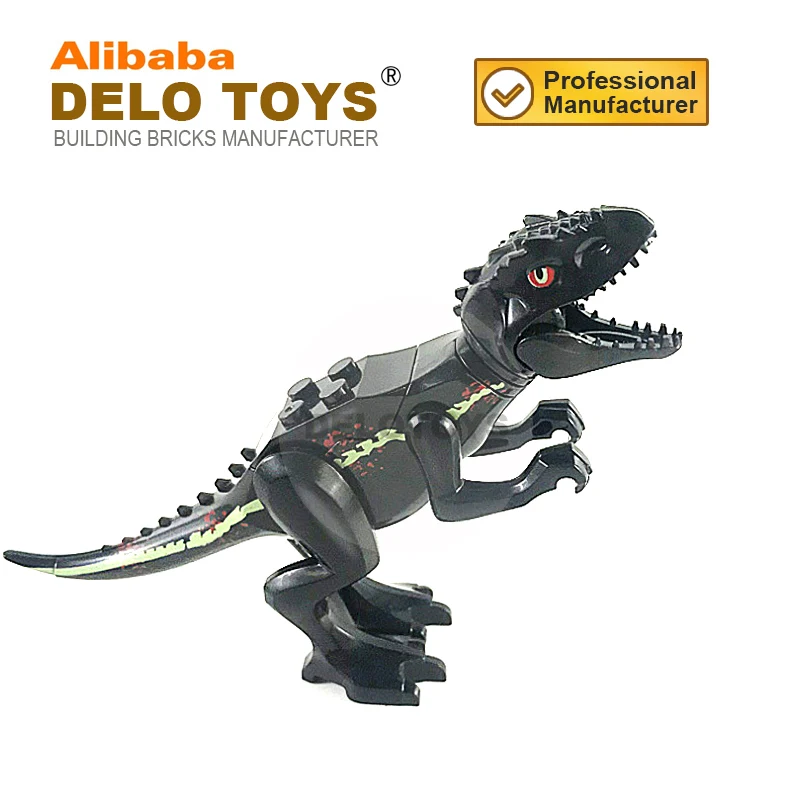 Plastic building block bricks the Jurassic Dinosaur series Tyrannosaurus with light green pattern D - Rex Toy for Kids (DE229D)