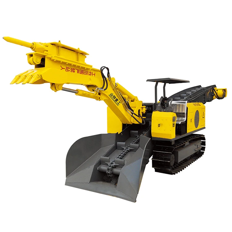 Electrical type mucking loader machine with super broken head for tunnel