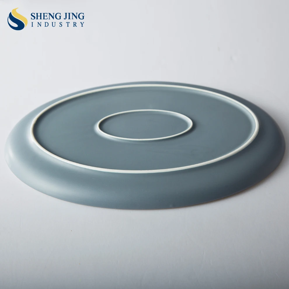 2018 кухонные принадлежности матовый серый 10 дюймов овальных обеденных тарелок фарфора