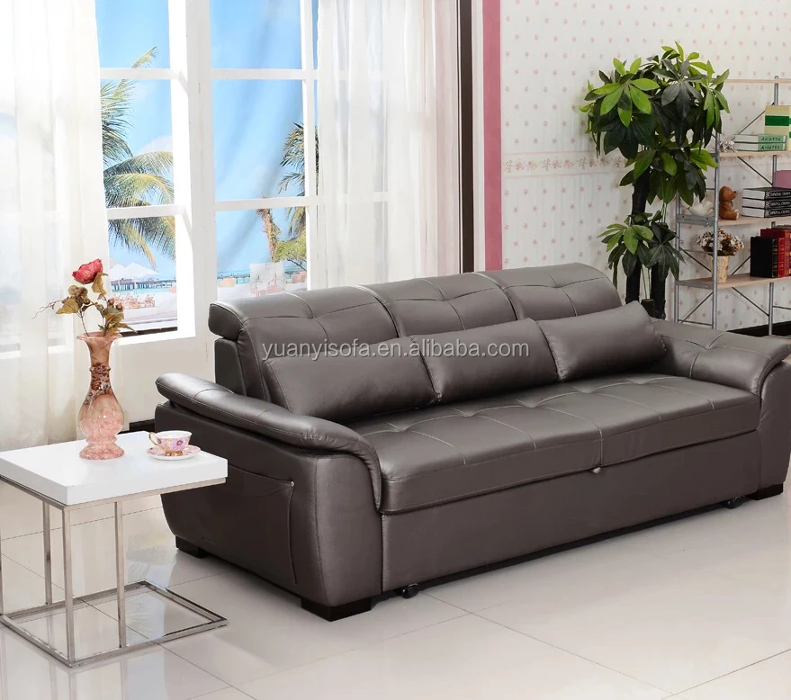 2017 New style Functional luxury Leather Sofa Bed with adjustable head rest YB2238