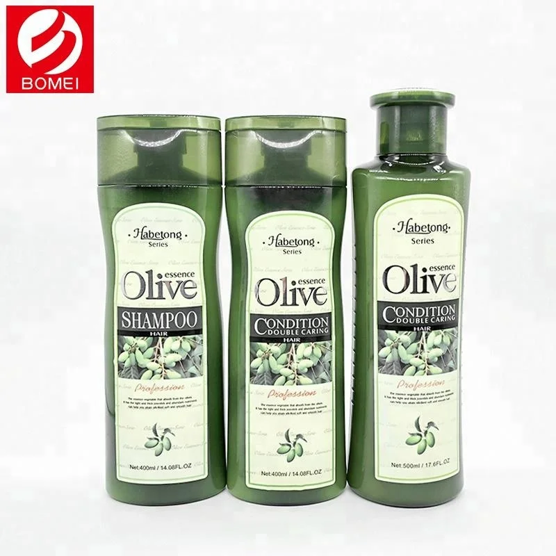 Olive oil essence double caring bright shinning soft bio keratin hair care sets