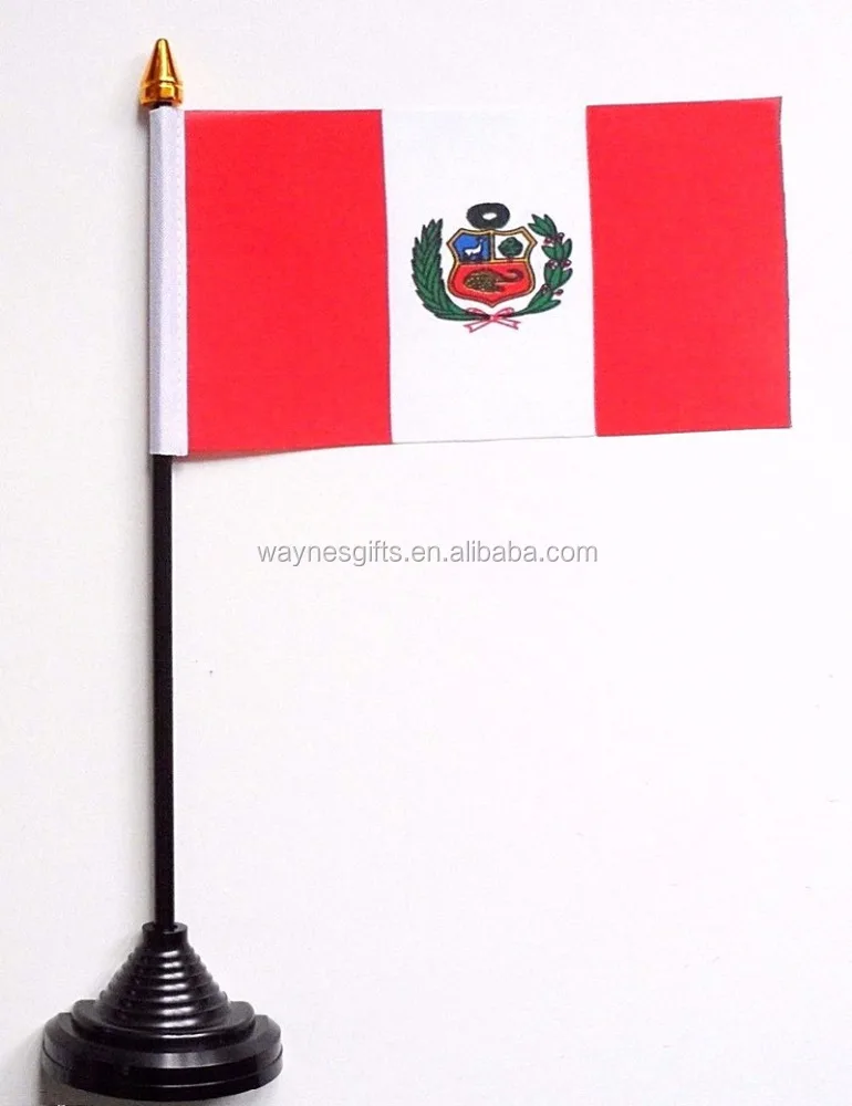 Пользовательский Peru 30*45 см 12*18 дюймов полиэстер напечатанный 100% полиэстер флаг автомобиля