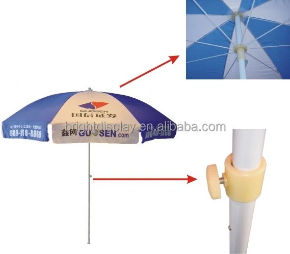 Advertising beach umbrella with logo printing for outdoor