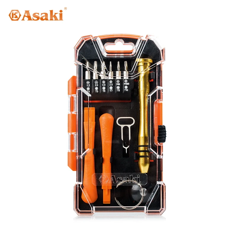 Asaki 17pcs Smart Mobile phone repair tool kit for repair tool