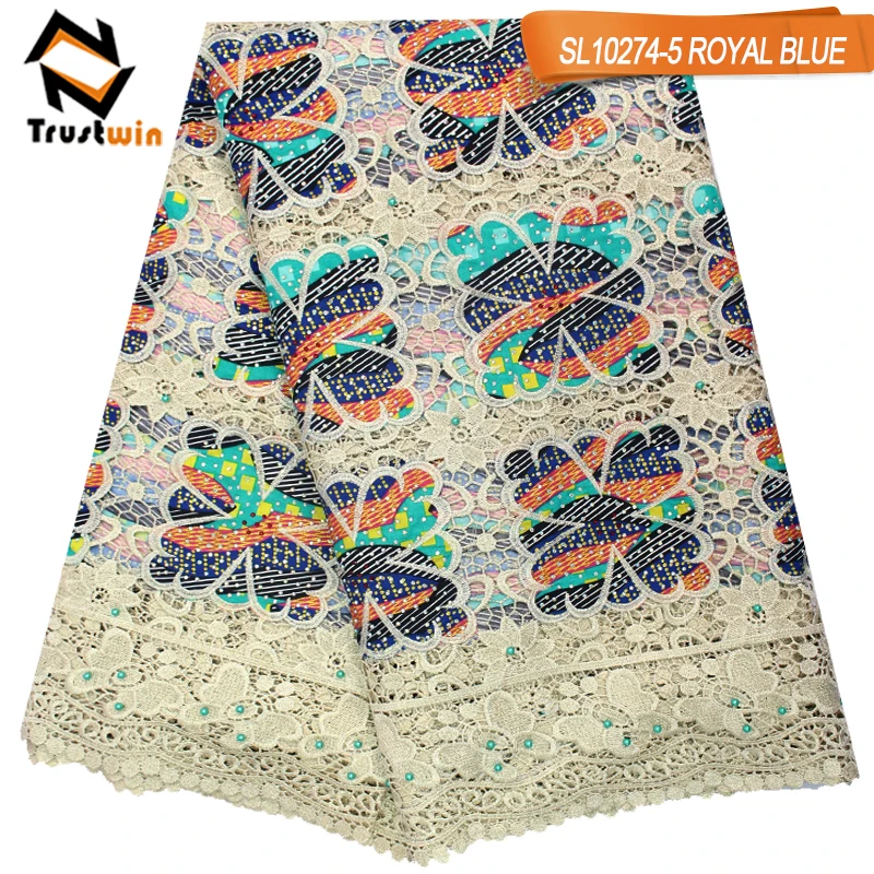 Meilleure Vente Tissu Africain Wax Ankara Cordon Broderie Guipure Dentelle Lace