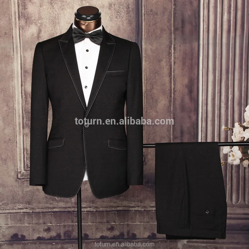 latest pattern Trendy italian Style Wholesale Bespoke Tailor Formal black grey man Two Pieces Business Suits For Mens