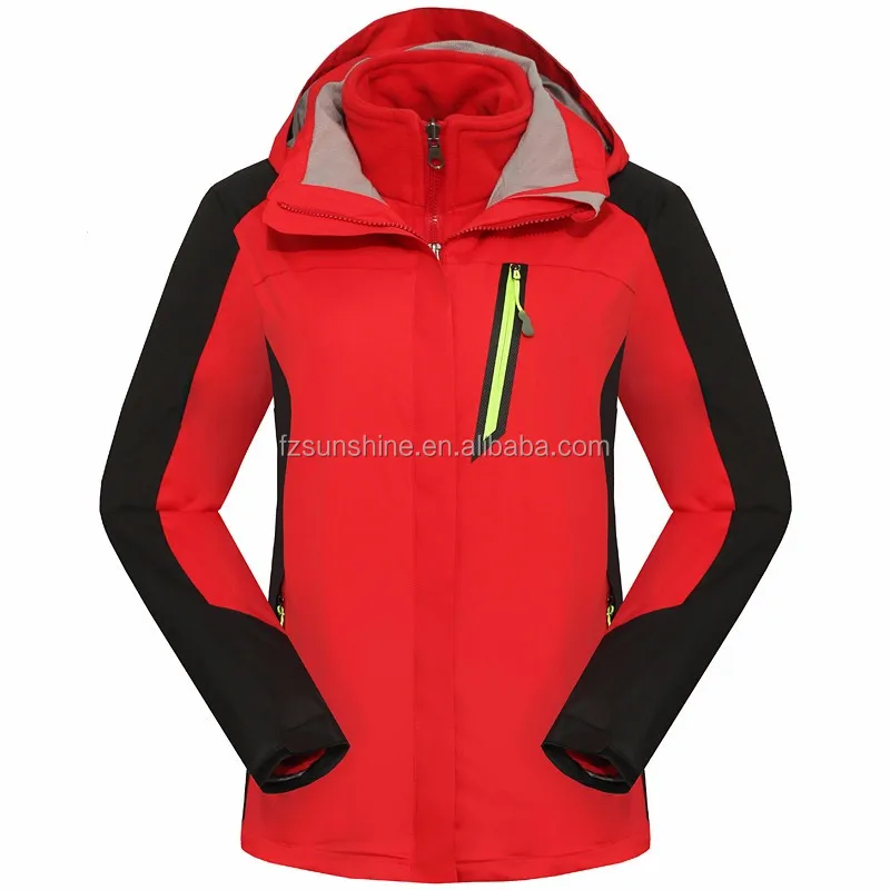 Waterproof Black and Orange 3 in 1 Woodland Winter Men Jacket with wind skirt