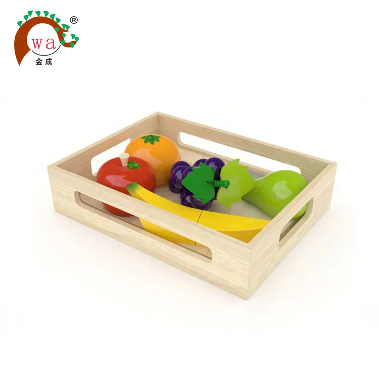 
Children toys fruit and vegetable cutting game educational wooden kitchen set toy 