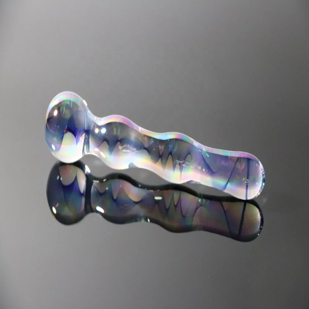iridescent art handmade glass dildo made in china