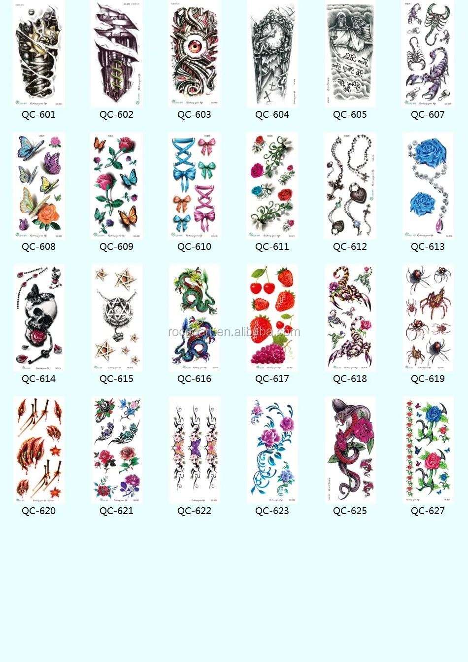 LC-815/Long lasting tattoo stock designs fake waterproof temporary body tattoos sticker large dragon tattoo blue