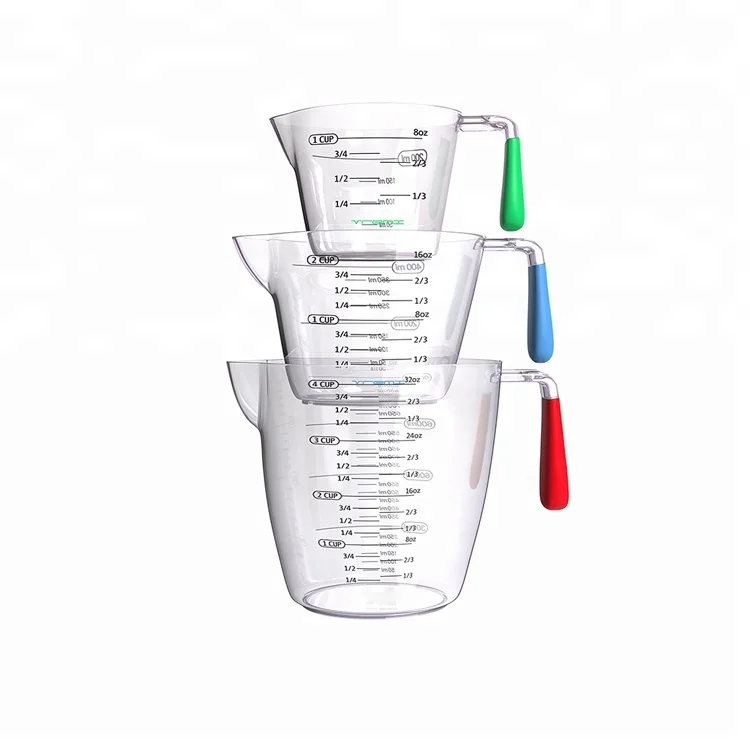New Wholesale Colorful baking tool plastic spoons measuring cups set