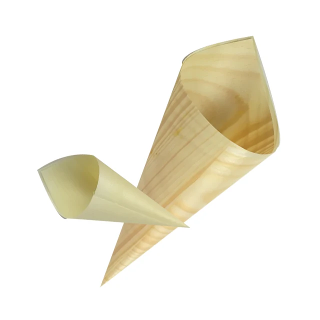China Marketplace Wholesale Farmhouse Decor Wooden Food Mini Cones