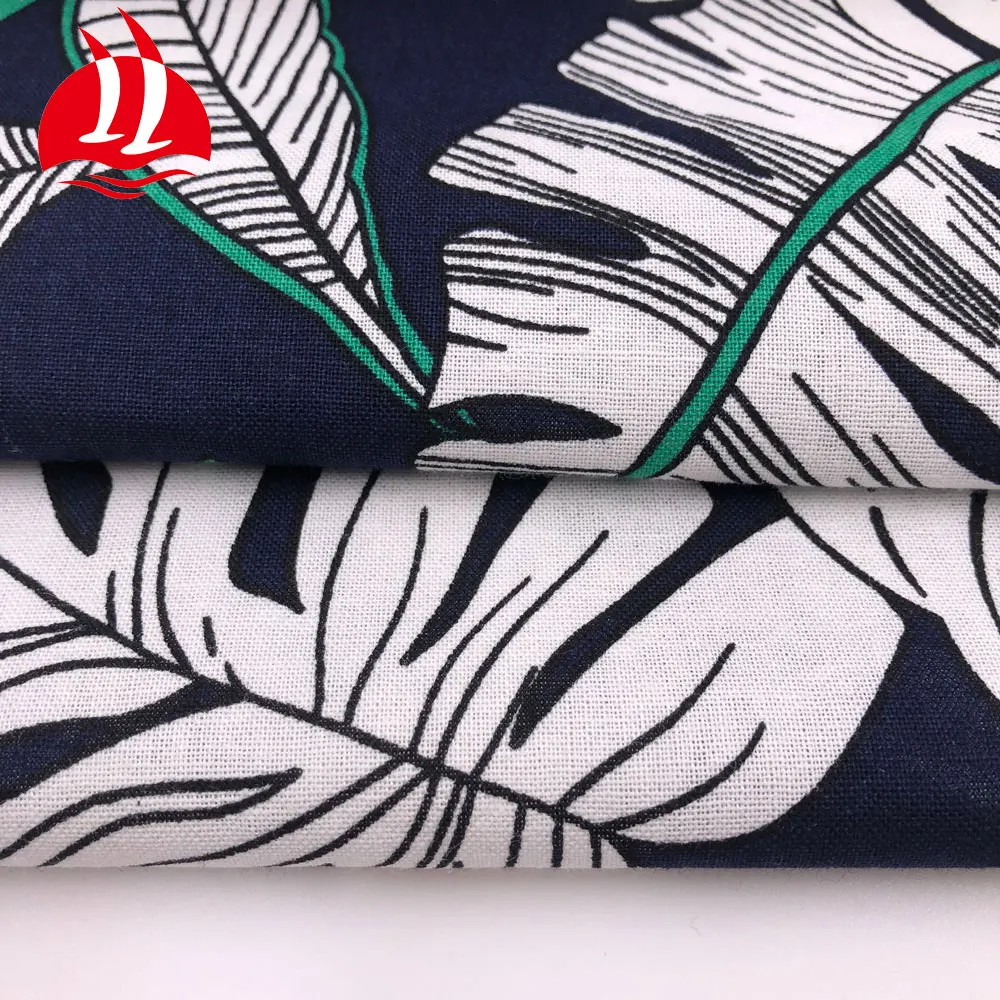 Summer thin floral printed clothing cotton linen  fabrics for dresses