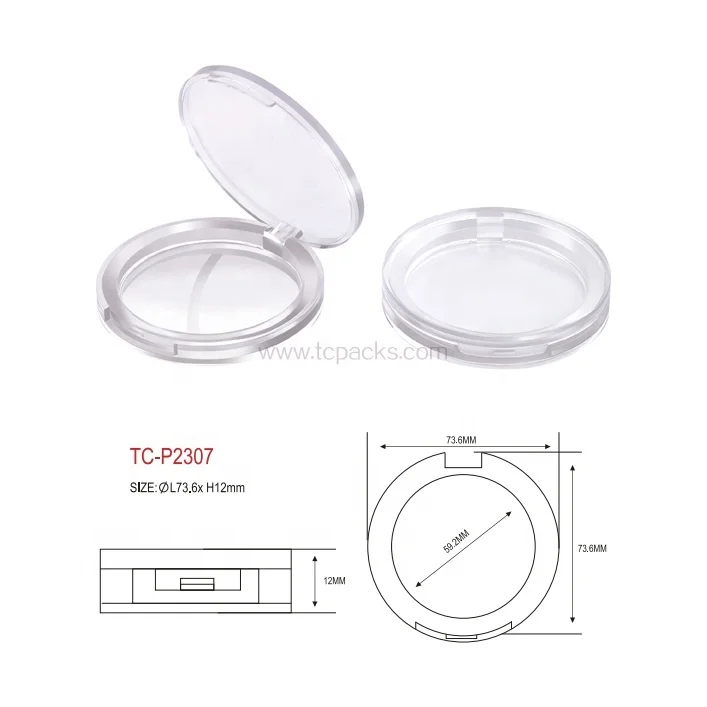 Empty Makeup Packaging Clear Single  Blusher Powder Custom Eyeshadow Case
