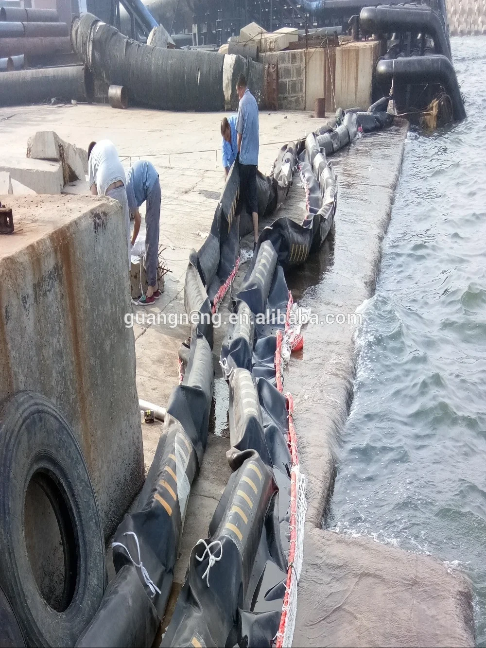 Oil Spill Containment Boom/SOLID FLOTATION QUICK DEPLOYMENT rubber oil boom