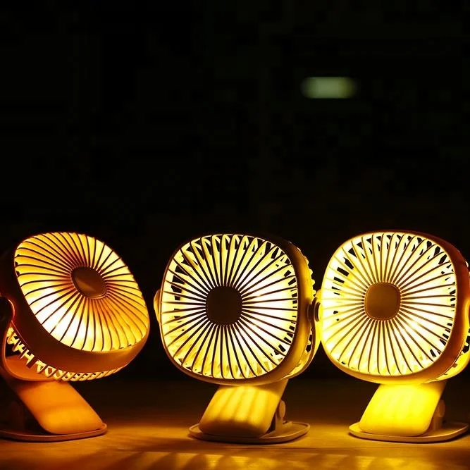 usb rechargeable personal portable clip table fan Portable Stroller Fan LED Display 6000mAh Battery Operated Mini Clip Fan
