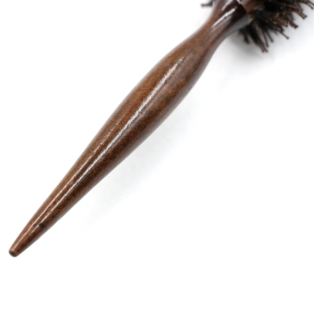 Hot Selling Roll Round Comb Wood Handle Natural Bristle Brush Curly Hair Anti Static Straight Twill Brush