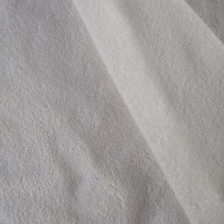 factory price organic natural bamboo double loop terry towelling cloth fabric