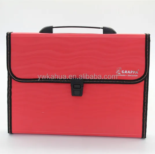 Office stationary expanding plastic file bag A4 PP clip document bag folder