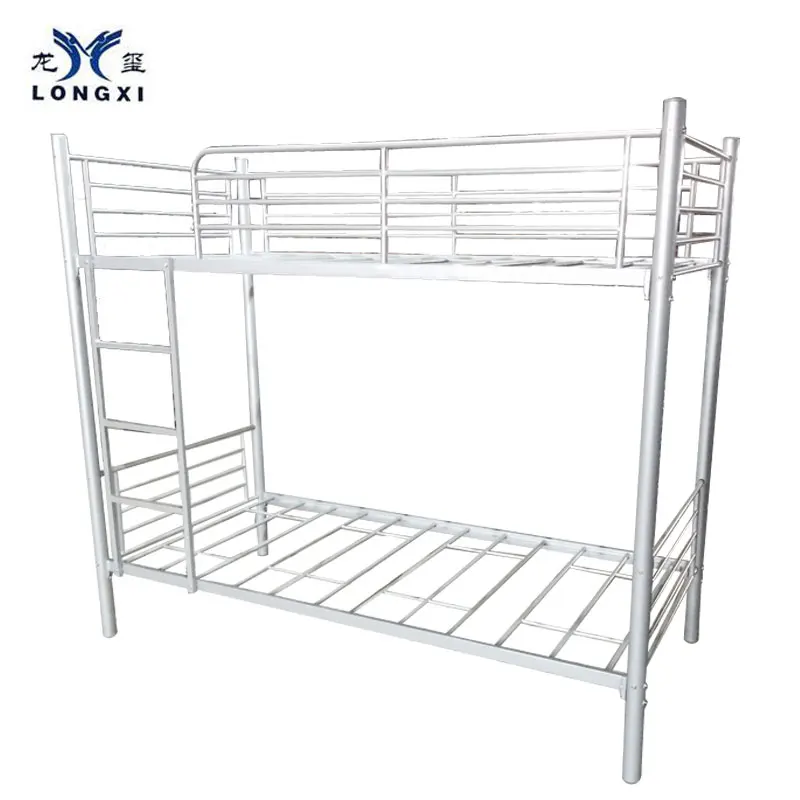 
China home furniture / school dormitory power coated double decker metal bunk bed ,kids steel bunk bed 