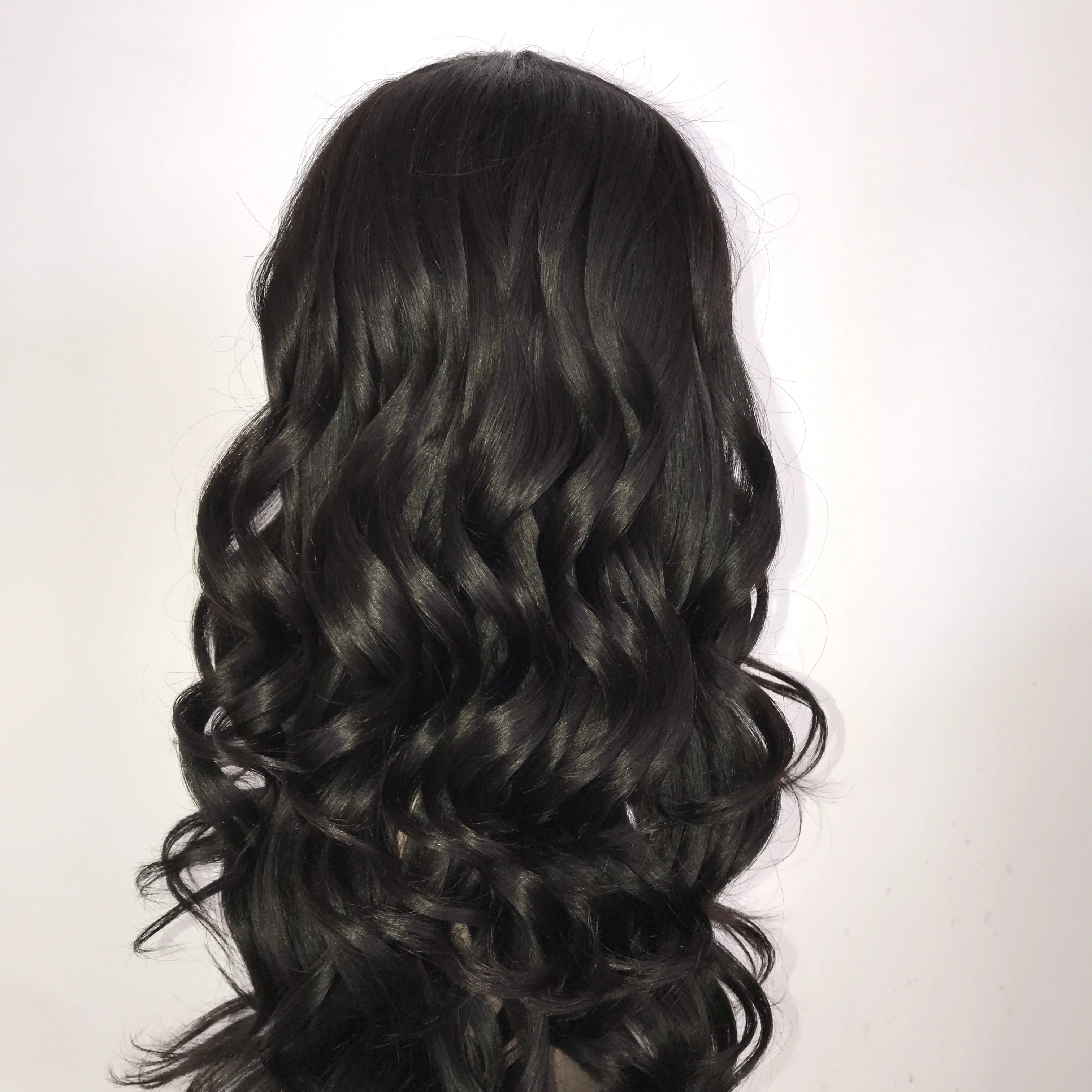 
100% Human Hair Lace Front Wig Half Hand tied With Swiss Lace Soft Net Natural Wavy Natural Color U Part 