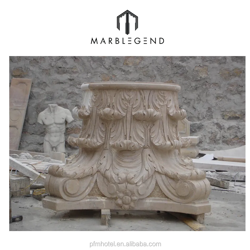 PFM entrance gate round pillar designs marble stone column pillar for sale