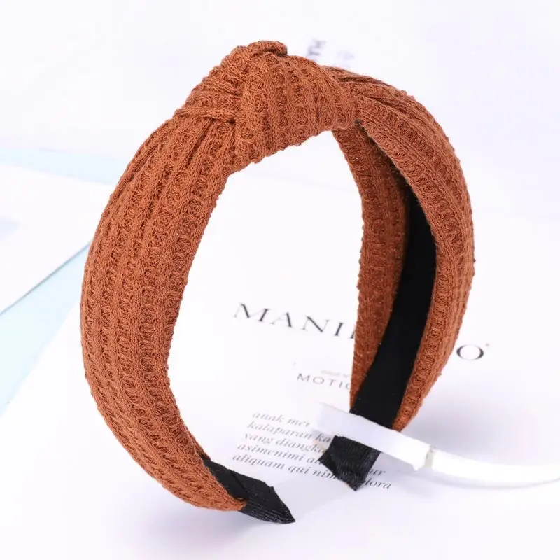 Fashion Wholesales Women Hair Accessories Headband Solid Color Knitting Twisted Knotted Headband For Girls