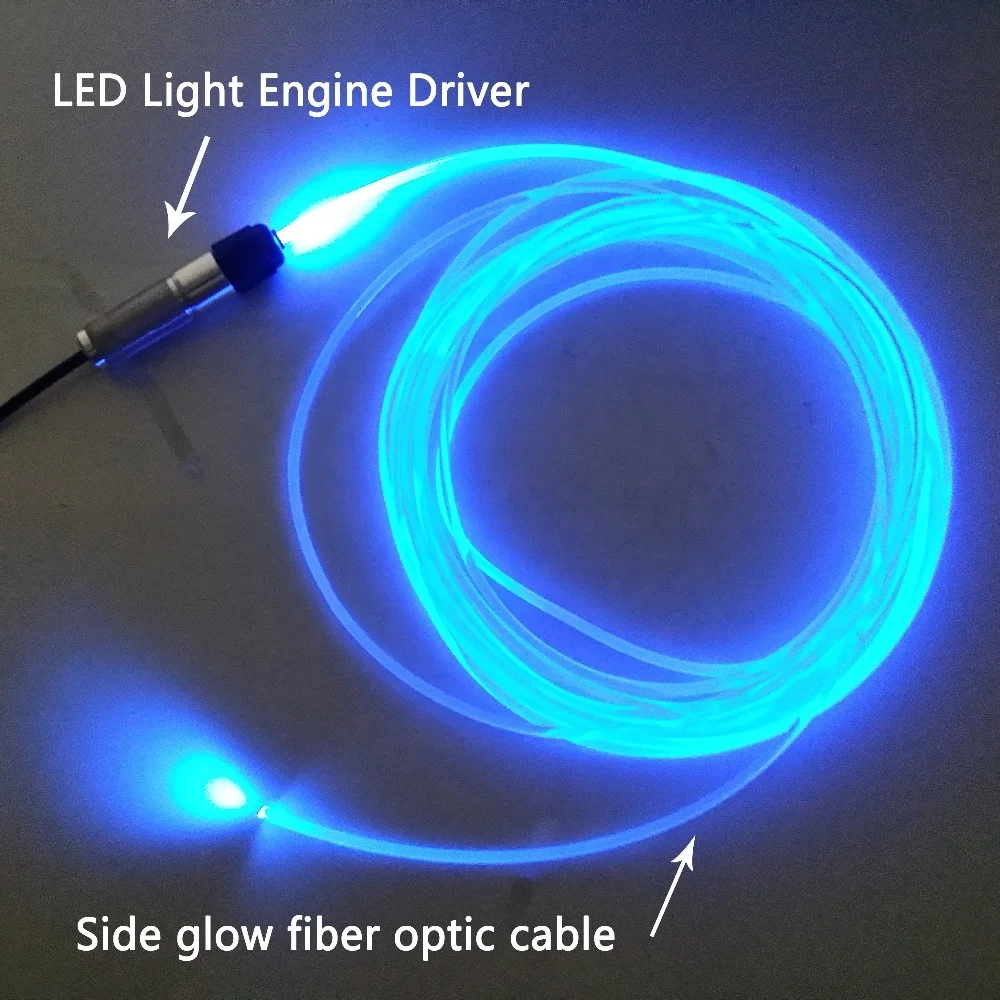 High quality 2mm side glow fiber for car decoration 100m/roll