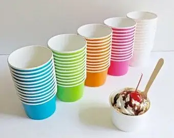 Wholesale custom logo beverage shop ice cream paper bowl disposable ice cream paper cup