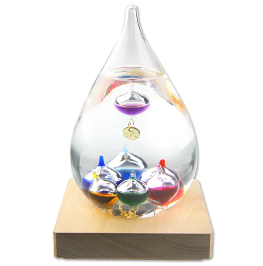 Home Decoration Glass Crafts Teardrop Weather Forecast Bottle Galileo Weather Predictor Thermometer