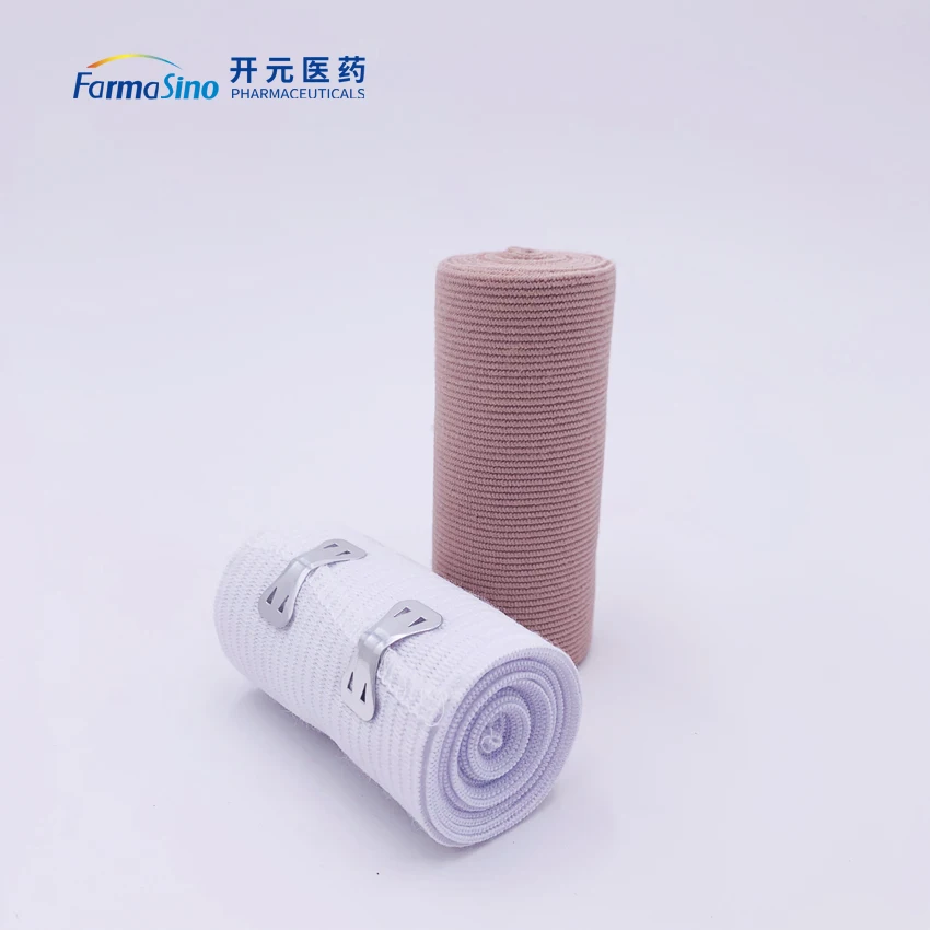 Farmasino Medical Cotton Spandex Elastic Crepe Bandage with Different Size
