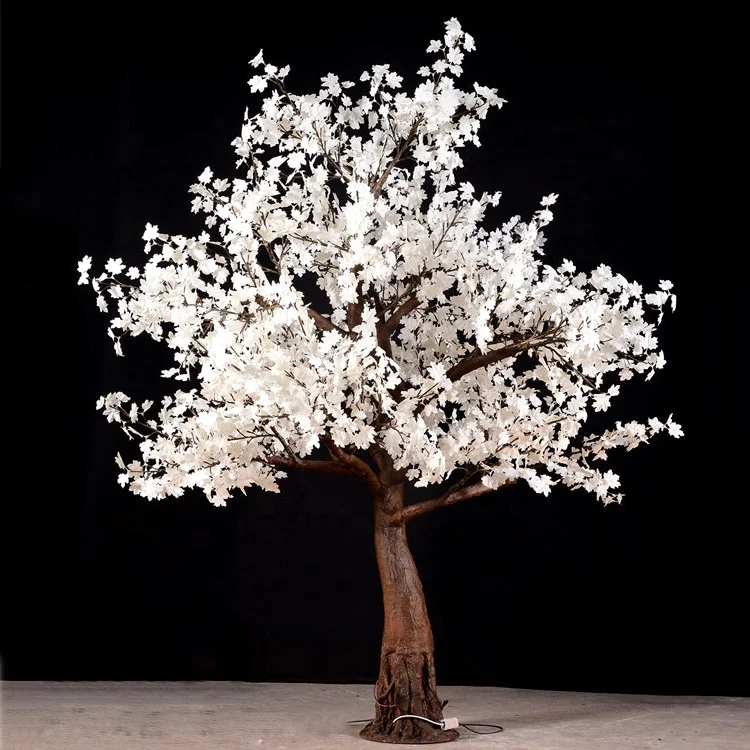 wholesale outdoor holiday lighting decoration 3m warm white led artificial cherry blossom tree