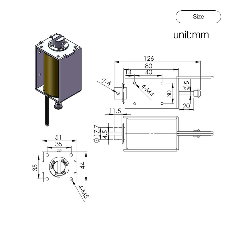  Нажимной магнит постоянного тока 3 в 6 ход 35 мм Elec 12 В 20N для подключения электромагнитного клапана