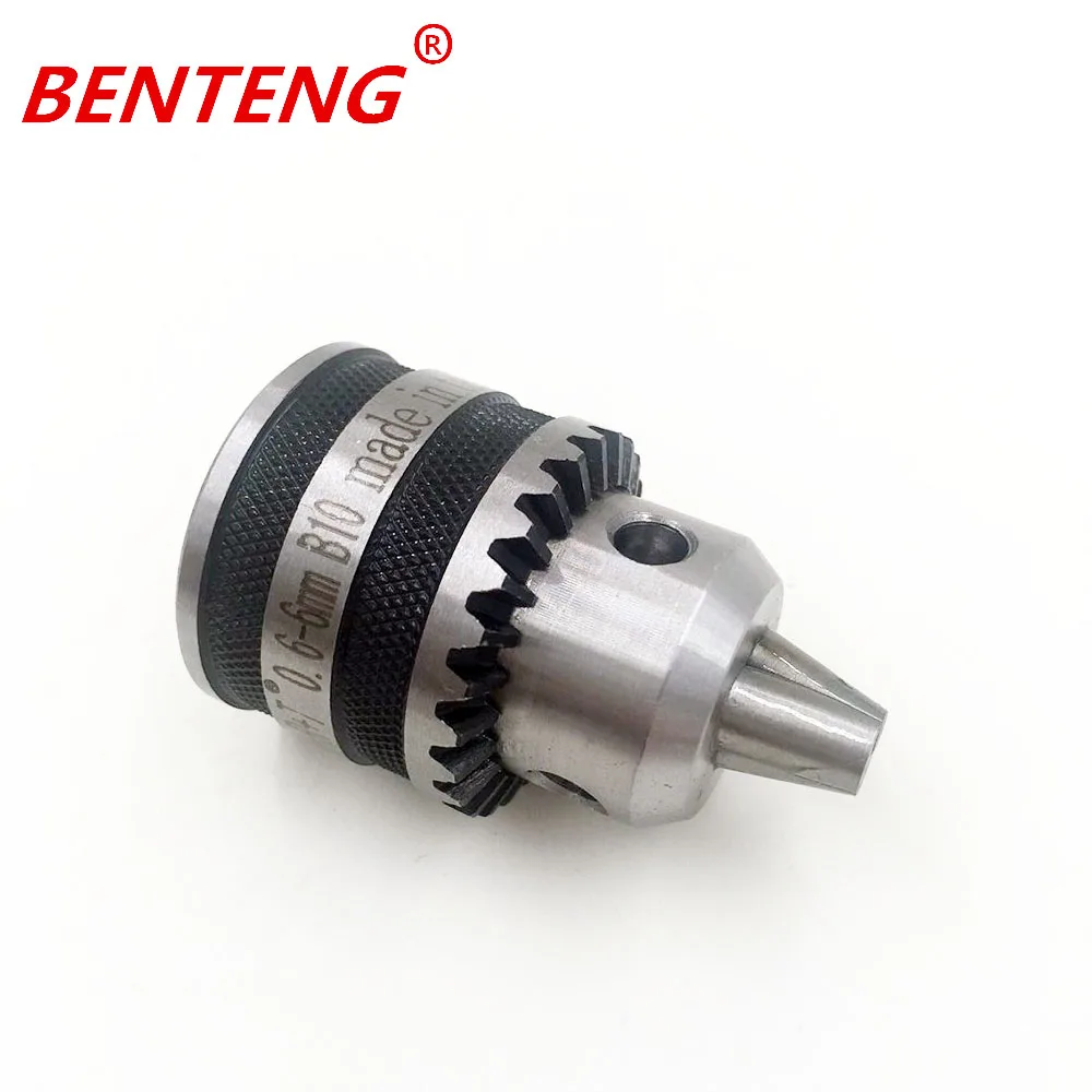 BENTENG Brand 0.6-6mm 3 Jaw Carbon Steel Drill Chuck with Key