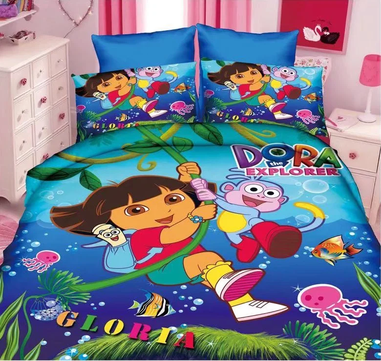 
Cartoon Single Size Luxury 3pc Duvet Cover , Microfiber Comforter 3D kids character bedding. 