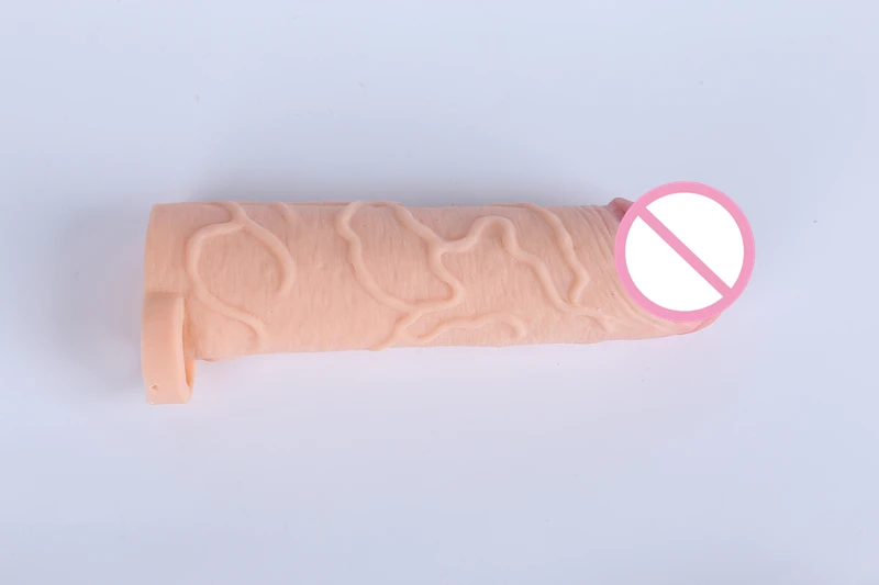 Extreme soft cock condom cage penis sleeve rubber lifelike