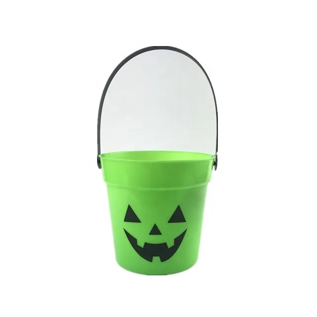 
Hot sale plastic halloween pumpkin candy bucket/pail/barrel 