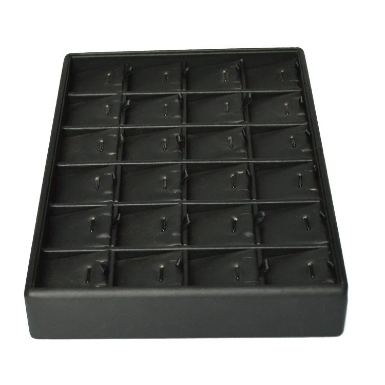 Hot Sale High-Quality MDF Wooden PU Display Jewelry Tray for Ring Jewel Show