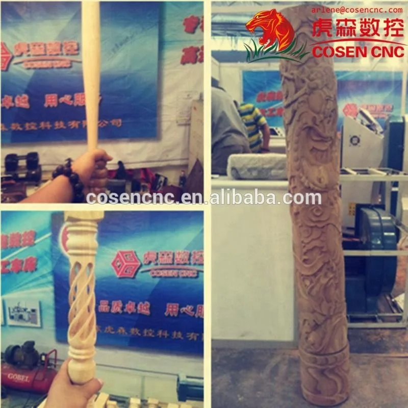 Cad cam wood lathe machine with COSEN CNC own patented control system