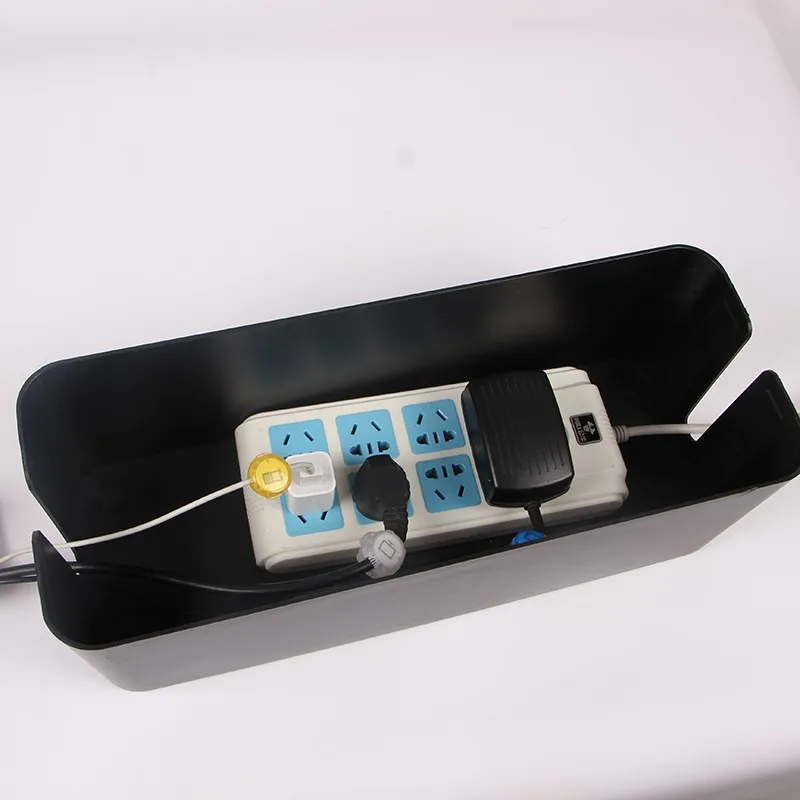 Cable Organizing Management Box for Under Desk, Black-5.25 x 6.2 x 16 inches